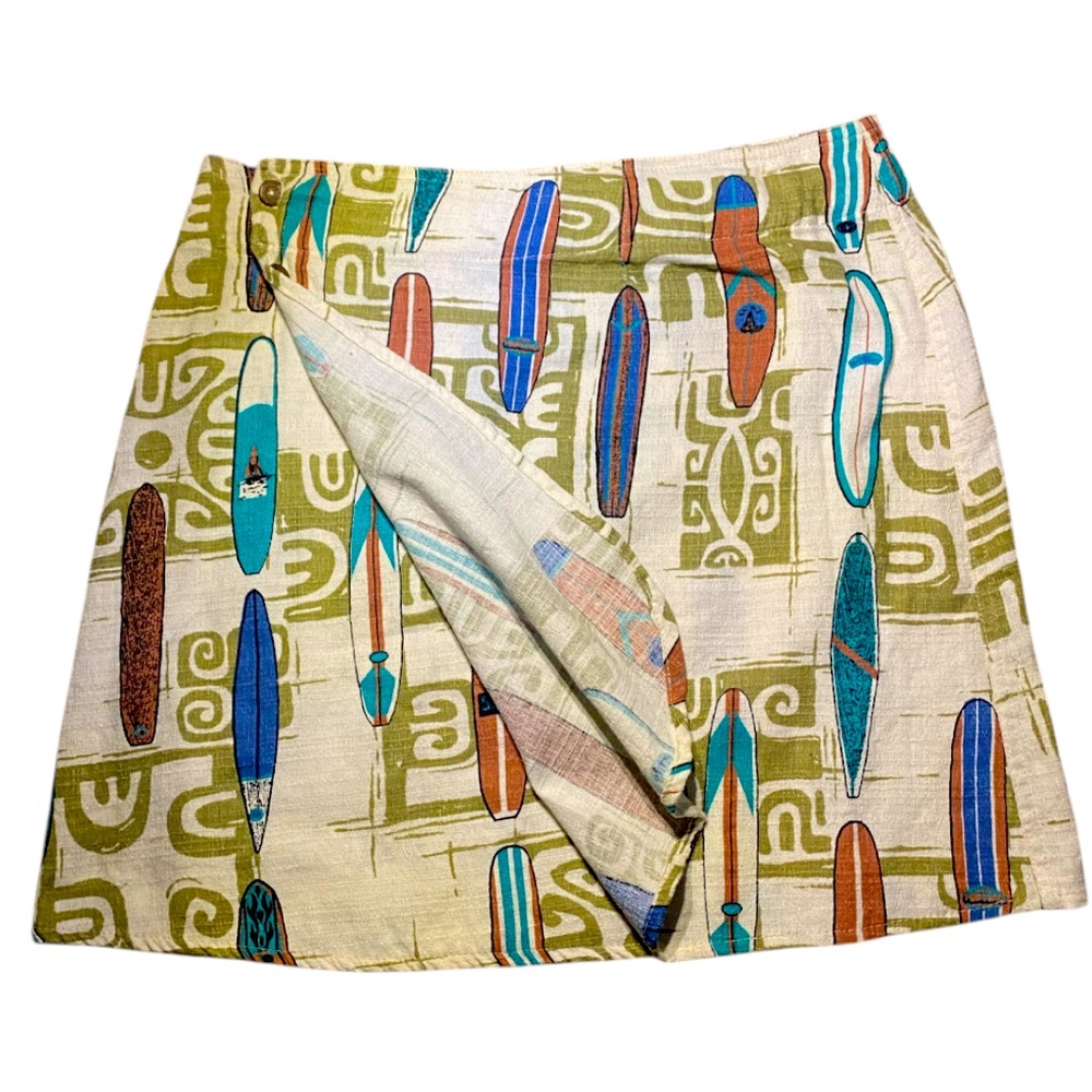 Thousand Mile USA Colorful Surfboard Print WRAP Skirt SIZE XL